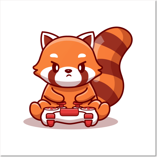 Cute Red Panda Gaming Wall Art by Catalyst Labs